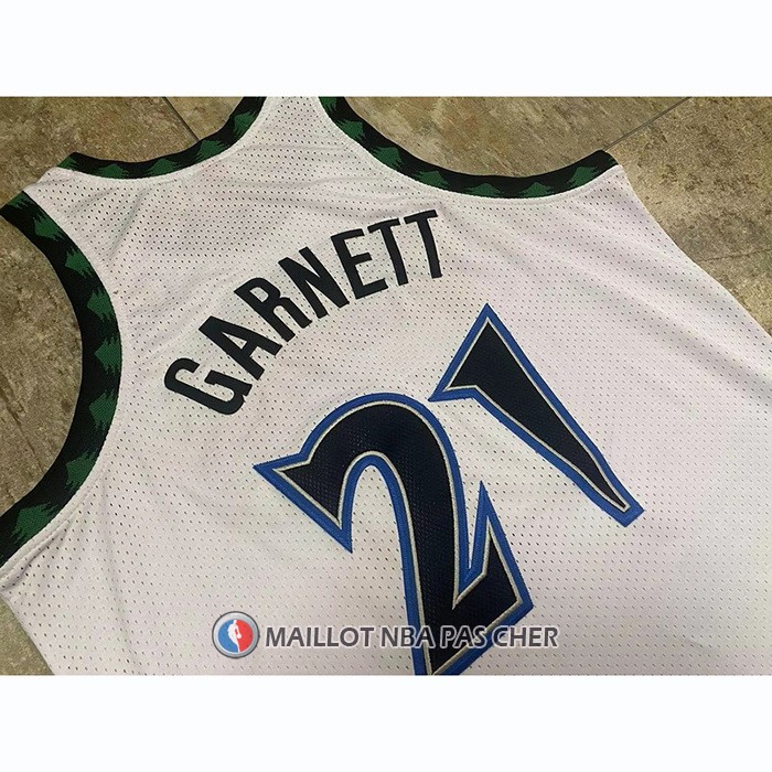 Maillot Minnesota Timberwolves Kevin Garnett NO 21 Mitchell & Ness 1997-98 Blanc